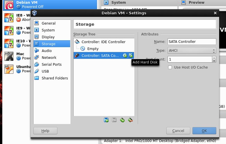 Dialog to change disks in VirtualBox